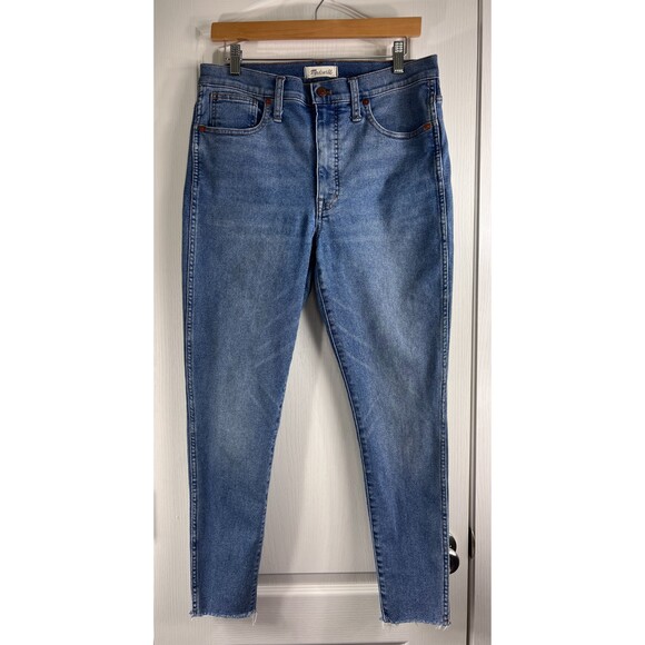 Madewell 10" High-Rise Skinny Jeans in Ainsworth Wash Raw-Hem Edition Women's 30 - Picture 1 of 12